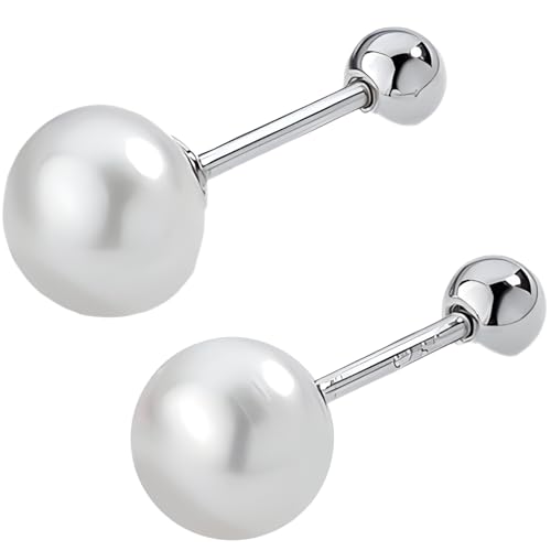 S999 Sterling Silber Perlenohrringe mit natürlichen Süßwasserperlen, hypoallergen, Silberperlenohrringe, hergestellt für den täglichen Gebrauch und formellen Gebrauch von Generisch