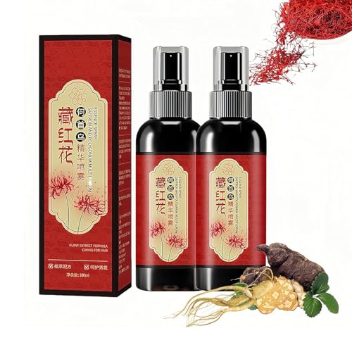 Saffron Hair Blackening Spray, 100ml Saffron Hair Spray, Essence Spray Saffron and Polygonum Multiflorum, Gray Hairs to Black (2pcs) von Generisch