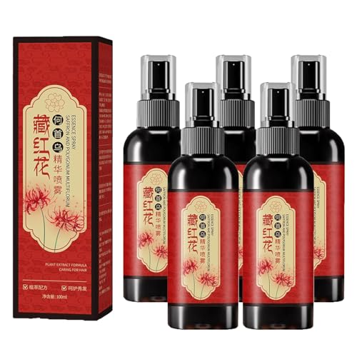 Saffron Hair Blackening Spray, 100ml Saffron Hair Spray, Essence Spray Saffron and Polygonum Multiflorum, Gray Hairs to Black (5pcs) von Generisch