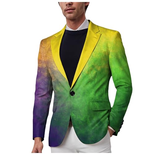 Sakko Herren Slim Fit Karneval Freizeit Sakko Männer Anzugjacke Casual Anzugjacke für Männer Smokingjacke Samt Anzugjacke Performance Party Anzugjacke für Hochzeit Sportlich Anzugjacke (Yellow, XXXL) von Generisch