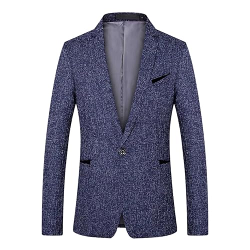 Sakko Herren Sportlich Slim Fit Anzüge Sakkos mit Stehkragen Elegante Jacke Winter Blazer Langarm Anzugjacke Einfarbig Herrenanzug Jacke Freizeit Button Business Jacke Kurzmantel Mode Jackett von Generisch