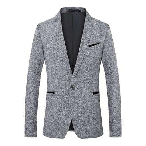 Sakko Herren Sportlich Slim Fit Anzüge Sakkos mit Stehkragen Elegante Jacke Winter Blazer Langarm Anzugjacke Einfarbig Herrenanzug Jacke Freizeit Button Business Jacke Kurzmantel Mode Jackett von Generisch