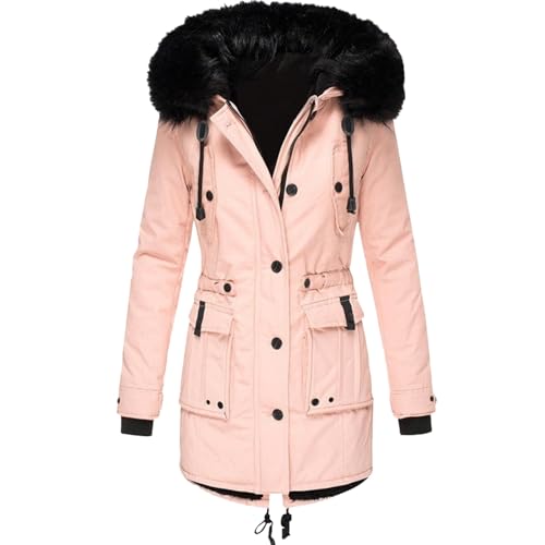 Sale Angebote Damen Jacken Sale Reduziert Herbstmantel Damen Elegant Winter Jacke Dicker, Warmer Parka Mit Fleecefutter Und Kapuze, Lockerer Daunenmantel Bomberjacke Damen Damen Jacke Herbst Sale von Generisch