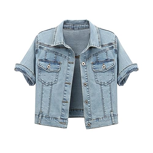 Sale Angebote Meine Bestellungen 2025 Jeansjacke Kurz Damen 3/4 Ärmel Farbige Cropped Jeansjacke Helle Waschung Kurze Jeansjacke Trucker Mantel Jeansjacke Tailliert Damen Schwarz Warehouse Deal von Generisch