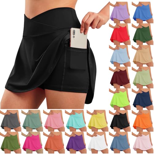 Sale Bekleidung The Deal Hosenrock Damen, Rock Mit Hose Drunter, Tennisrock Damen Sommer Röcke Tennis Shorts Mit Balltasche Angebote Kleidung von Generisch