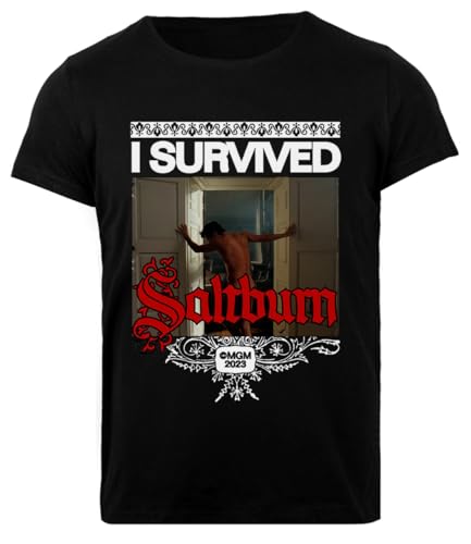 Generisch Saltburn I Survived Damen Schwarz T-Shirt Damen T-Shirt Regular von Generisch