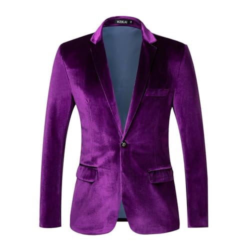 Samt Sakko Herren Blau Gentleman Samtanzug Hochzeit EIN-Knöpf Smoking Weihnachten Anzug Sakko Sportlich Freizeit Blazer Regular Fit Samt Anzugjacke Performance Party Blazer Cord Jacke für Karneval Samt Sakko Herren Blau Gentleman Samtanzug Hochzeit EIN-Knöpf Smoking Weihnachten Anzug Sakko Sportlich Freizeit Blazer Regular Fit Samt Anzugjacke Performance Party Blazer Cord Jacke für Karneval von Generisch