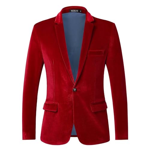 Samt Sakko Herren Blau Gentleman Samtanzug Hochzeit EIN-Knöpf Smoking Weihnachten Anzug Sakko Sportlich Freizeit Blazer Regular Fit Samt Anzugjacke Performance Party Blazer Cord Jacke für Karneval Samt Sakko Herren Blau Gentleman Samtanzug Hochzeit EIN-Knöpf Smoking Weihnachten Anzug Sakko Sportlich Freizeit Blazer Regular Fit Samt Anzugjacke Performance Party Blazer Cord Jacke für Karneval von Generisch