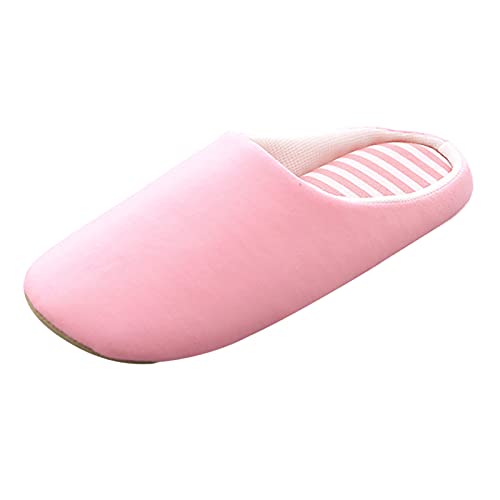 Samt für Damen, Hausschuhe für Damen, Hausschuhe, Überschuhe, runde Zehenpartie, geschlossene Zehen, rose, 38 EU von Generisch