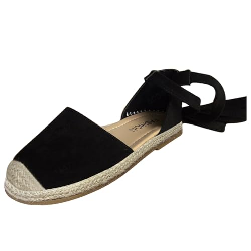 Sandalen Damen Espadrilles Plateau Wedges Sandaletten Mit Geschlossene Keilabsatz Sommerschuhe Frauen Schuhe Gestrickt Schnalle Sandalen Linen Geflochtene Bequeme Strandschuhe Sommer Pumps von Generisch
