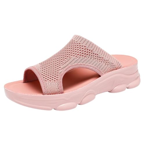 Sandalen Damen Mit Absatz Schwarz,Pantoffeln Damen Sommer Offen Klobige Schuhe Abriebfest Freizeitschuhe Einfarbig Trekkingschuhe Open Toe Atmungsaktiv Strandsandalen Weich rutschfest Flacheschuhe von Generisch