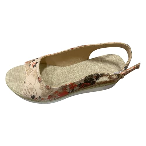 Sandalen Damen Mit Keilabsatz Leichtgewicht Atmungsaktive Espadrilles Elegante Sommerschuhe Damenschuhe Mit Verstellbaren Fersenriemen Bequeme Keilsandalen Open Toe Sandalette Modische Strandschuhe von Generisch