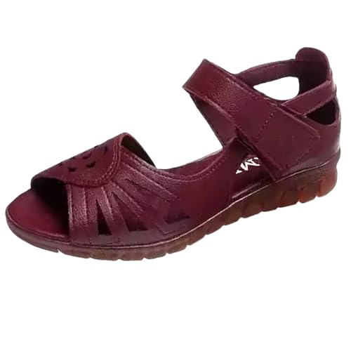 Sandalen Damen Offener Zehen Sandaletten Casual Strandschuhe Atmungsaktiv Sommerschuhe Leicht Keilsandalen Elegant Walkingschuhe Rutschfeste Offene Trekkingschuhe Bequeme Keilabsatz Pantoletten von Generisch