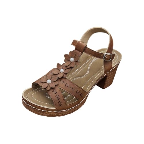 Sandalen Damen Round Toe Römersandalen Atmungsaktive Sandalette Slingback Kleid Schuhe Blumen Perlen Outdoorsandale Vintage Freizeitsandale Rutschfeste Trekkingschuhe Bequem Blockabsatz Wanderschuhe Sandalen Damen Round Toe Römersandalen Atmungsaktive Sandalette Slingback Kleid Schuhe Blumen Perlen Outdoorsandale Vintage Freizeitsandale Rutschfeste Trekkingschuhe Bequem Blockabsatz Wanderschuhe von Generisch