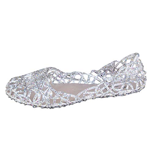 Sandalen Damen Sommer Flach - Gelee Sandale Rutschfeste Atmungsaktive Strandschuhe Bequem Leicht Sommerschuhe Lässige Einzelschuhe Slip-Ons Freizeitschuhe Offenen Zehen Nest Sandaletten von Generisch