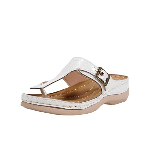 Sandalen Damen Sommer Orthopädische Schuhe Damen Flip Flops Offene Schuhe Casual Atmungsaktiv Flach Sandaletten Leichte Barfuss Sandalette Hausschuhe Frauen Strandschuhe Sommerschuhe Große Größen von Generisch