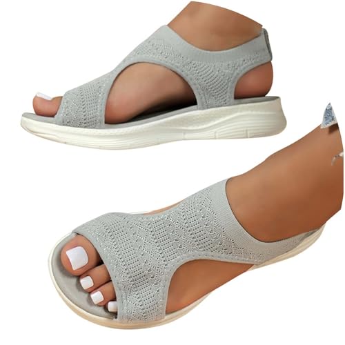 Sandalen Damen Sommer Outdoor Orthopädische Sandaletten Weiche Leichte Turnschuhe Open Toe Wedges Strand im Freien Dicke Boden Schuhe von Generisch