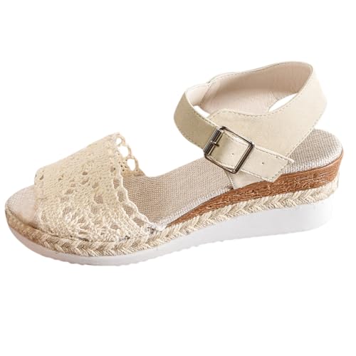 Sandalen Damen Sommer Peep Toe Sandalette Atmungsaktive Keilsandalen Bequem Espadrilles Keilabsatz Sandaletten Elegant Sommerschuhe Freizeit Strandschuhe Leicht Kleid Schuhe Flache Wanderschuhe Sandalen Damen Sommer Peep Toe Sandalette Atmungsaktive Keilsandalen Bequem Espadrilles Keilabsatz Sandaletten Elegant Sommerschuhe Freizeit Strandschuhe Leicht Kleid Schuhe Flache Wanderschuhe von Generisch