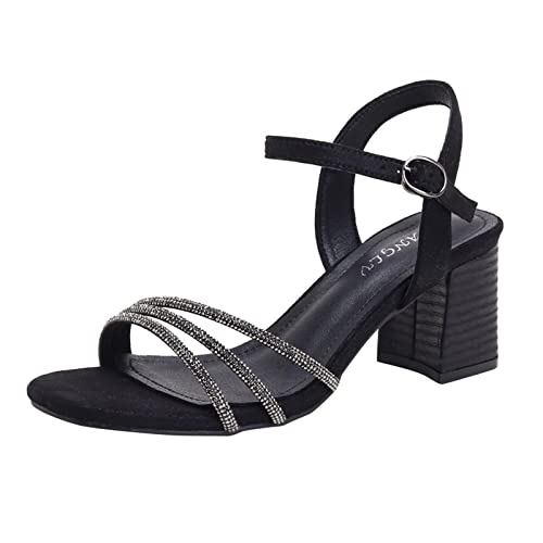 Sandalen Damen Sommer Schwarz Elegant Sandaletten Sandalen mit Strass Wedge Torthopädische Sportsandale Orthopädische Sandalen Glitzer Ortopädicheschuhe Cozy Damenschuhe Keilsandalen mit (c-Black, 41) von Generisch