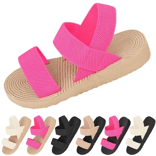 Sandalen Freizeitsandalen Sandalen Damen Sommer Flache Sandalette Ergonomische Schicke Breite Füße Peep Toe Outdoorsandale Bequem Freizeit mit Elastischen Orthopädische Damen von Generisch