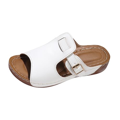 Sandalen Für Damen Orthopädische Slides Dicker Sohle Slipper Bequeme Hausschuhe Rutschfest Pantoletten Elegant Sommersandalen Weiche Sohlen Wanderschuhe Offene Zehe Strandschuhe Casual Outdoorsandale von Generisch