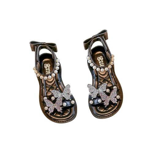 Sandalen Für Mädchen Sommer Kinderschuhe Strandsandalen Leicht Flach Sandaletten Slingback Sommerschuhe Leder Blumen Rutschfeste Bequeme Schuhe Slide Mädchenschuhe Freizeitschuhe Outdoor Sandaletten von Generisch