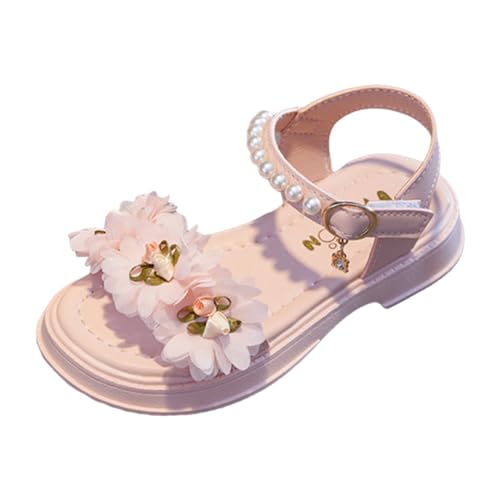 Sandalen Für Mädchen Sommer Kinderschuhe Strandsandalen Leicht Flach Sandaletten Slingback Sommerschuhe Leder Blumen Rutschfeste Bequeme Schuhe Slide Mädchenschuhe Freizeitschuhe Outdoor Sandaletten von Generisch