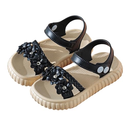 Sandalen Für Mädchen Sommer Kinderschuhe Strandsandalen Leicht Flach Sandaletten Slingback Sommerschuhe Leder Blumen Rutschfeste Bequeme Schuhe Slide Mädchenschuhe Freizeitschuhe Outdoor Sandaletten von Generisch