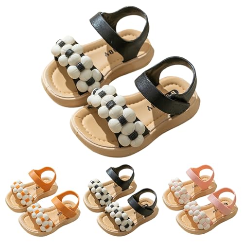Sandalen Für Mädchen Sommer Kinderschuhe Strandsandalen Leicht Flach Sandaletten Slingback Sommerschuhe Leder Blumen Rutschfeste Bequeme Schuhe Slide Mädchenschuhe Freizeitschuhe Sandaletten Outdoor von Generisch