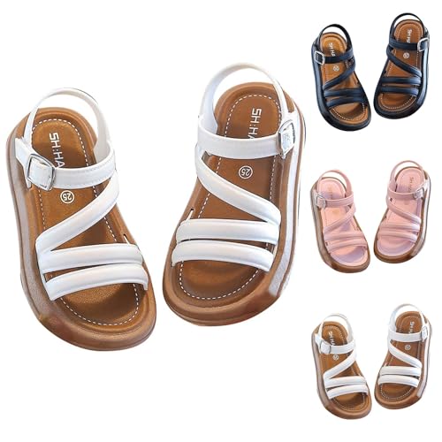 Sandalen Für Mädchen Sommer Kinderschuhe Strandsandalen Leicht Flach Sandaletten Slingback Sommerschuhe Leder Blumen Rutschfeste Bequeme Schuhe Slide Mädchenschuhe Freizeitschuhe Sandaletten Outdoor von Generisch