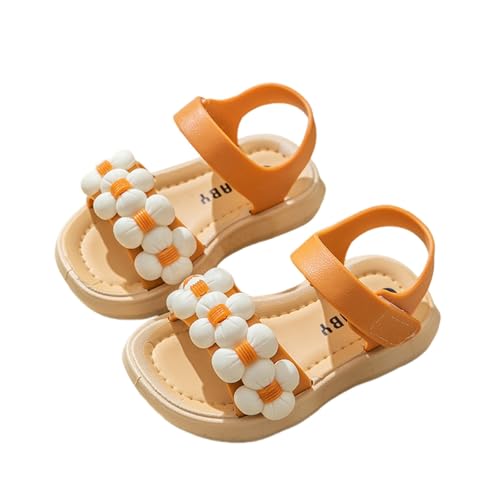 Sandalen Für Mädchen Sommer Kinderschuhe Strandsandalen Leicht Flach Sandaletten Slingback Sommerschuhe Leder Blumen Rutschfeste Bequeme Schuhe Slide Mädchenschuhe Freizeitschuhe Sandaletten Outdoor von Generisch