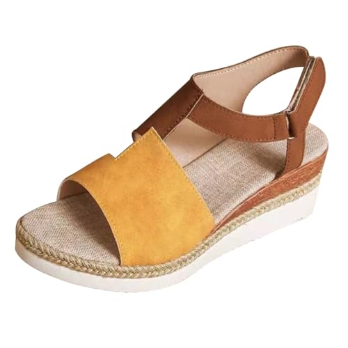 Sandalen Keilabsatz Damen Sommer Bequeme offene Zehe Sandalen Platform Plateau Schmuck Riemen Knöchel Wedge Sandals Schwarz Braut Sandale Orthopädisch Abend Zeremonie Schuhe Absatz Angebot Party, gelb Sandalen Keilabsatz Damen Sommer Bequeme offene Zehe Sandalen Platform Plateau Schmuck Riemen Knöchel Wedge Sandals Schwarz Braut Sandale Orthopädisch Abend Zeremonie Schuhe Absatz Angebot Party, gelb von Generisch