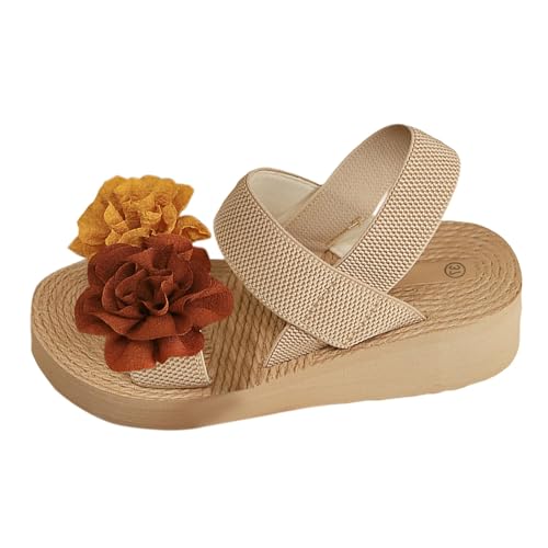Sandalen für Damen, Plateau-Sandalen mit lässiger Mode, Walking, Slipper, Sommer, Sport, leicht, Outdoor, Strand, Hausschuhe, Orange, 40.5 EU von Generisch