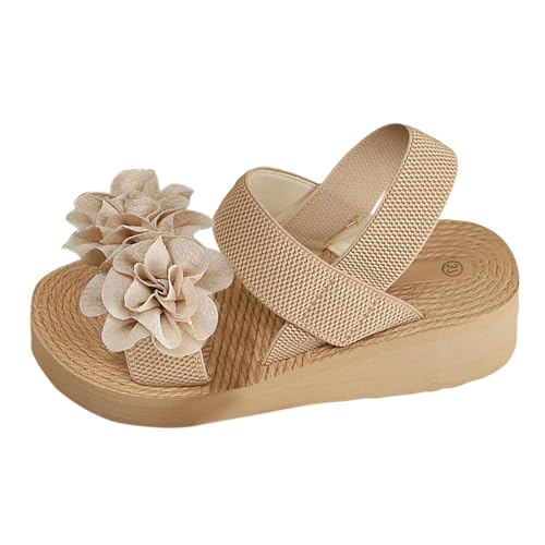 Sandalen für Damen, Plateau-Sandalen mit lässiger Mode, Walking, Slipper, Sommer, Sport, leicht, Outdoor, Strand, Hausschuhe, khaki, 39 EU von Generisch