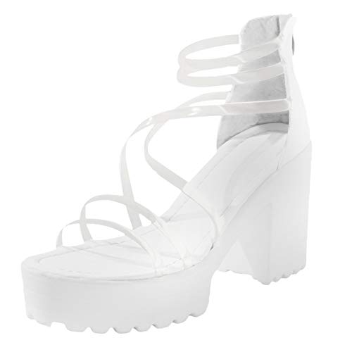 Sandaletten Damen Mit Absatz Weiß,Plateau Sandaletten Blockabsatz Abendschuhe Elegant Party-Sandalen Modische Tanzschuhe Komfortable Peeptoe Sandalette Sommerschuhe Coole Arbeitsschuhe Moderne Sandaletten Damen Mit Absatz Weiß,Plateau Sandaletten Blockabsatz Abendschuhe Elegant Party-Sandalen Modische Tanzschuhe Komfortable Peeptoe Sandalette Sommerschuhe Coole Arbeitsschuhe Moderne von Generisch