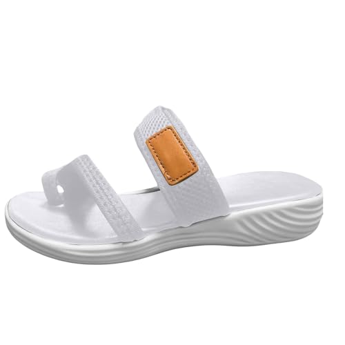 Sandals Damen Bequem Pantoletten Damen Absatz Peeptoes Schlappen Elegant Schicke Dicke Sohlenhöhe Schlappen Erhöht Sandalen Absatz Peep Open Slippers Urlaubspantoffeln Zehenstegpantolette von Generisch