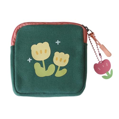 Sanitär -Servietten -Aufbewahrungstasche - stilvoller Padhalter mit Blumenmuster, Padhalter mit Druck | Feminine Produktbeutel, Zeitraum Organisationsampons, Slip Liners Girls, Damen Reisen, Geldbeute von Generisch