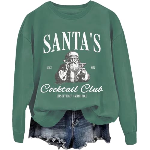 Santa's Cocktail Club Weihnachten Sweatshirt Cocktail Club Sweatshirt Weihnachten Sweatshirt Unisex Sweatshirt, grün, L Santa's Cocktail Club Weihnachten Sweatshirt Cocktail Club Sweatshirt Weihnachten Sweatshirt Unisex Sweatshirt, grün, L von Generisch
