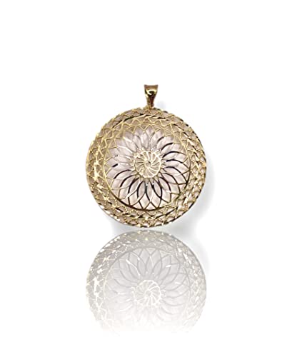 Sapphir Damen Goldschmuck Anhänger 14 Karat (585) Gelbgold Weißgold - griechischer Stil - Massivgold Schön glamourös - Elegantes Design - Handwerkskunst - Brillantschliff-inklusive Zwei Luxusgeschenke von Generisch