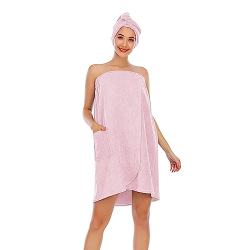 Saunakilt Damen XXL Plus Size Große Größe Saunahut Handtuchkleid mit Knopf Saunakilt Frotteekleid Dünn Saunahandtuch Saunatuch Plus Size Multifunktions Badetuch Handtuch Zum Anziehen Sauna Handtuch von Generisch