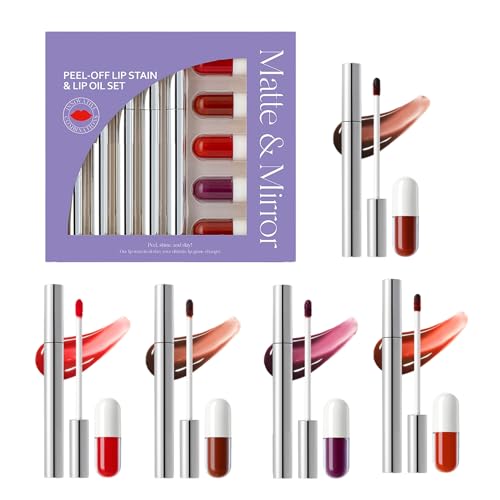 Schälen Sie Lippenfärbung Und Ölset, Lippentint -Flecken -Set, Feuchtigkeitsspendende Make -Up -Lippenstift, Mit Lang Anhaltender Farbaufenthalt, Glatte Und Komfortable, 4mlx5pcs/2mlx5pcs Für Frauen von Generisch
