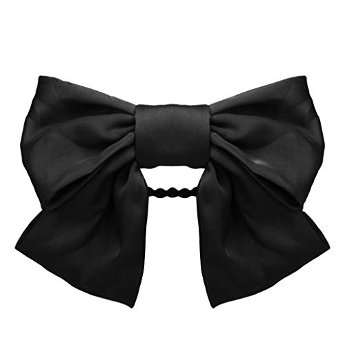 Schal Clip Doppelköpfige Mädchen Französisch Geschenke Clip Roter Kopfschmuck Haarnadelkopf Romantischer Schmuck Retro Schleife Haarspange Pfoten Schmuck (Black, One Size) von Generisch