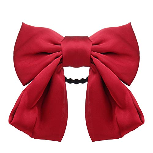 Schal Clip Doppelköpfige Mädchen Französisch Geschenke Clip Roter Kopfschmuck Haarnadelkopf Romantischer Schmuck Retro Schleife Haarspange Pfoten Schmuck (Red, One Size) von Generisch