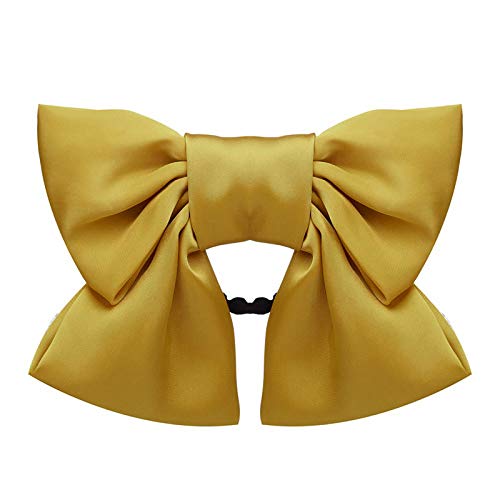 Schal Clip Doppelköpfige Mädchen Französisch Geschenke Clip Roter Kopfschmuck Haarnadelkopf Romantischer Schmuck Retro Schleife Haarspange Pfoten Schmuck (Yellow, One Size) von Generisch