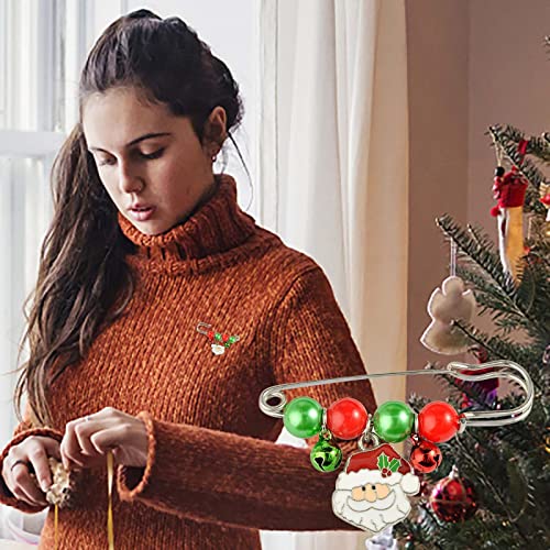 Schal Clip Doppelköpfige Pins Dangling Charm Cartoon Emaille Anstecknadel Weihnachtsschmuck Ornamente Kleid Zubehör für Kleidung Taschen Hut Brautjungfer Brosche (A, One Size) von Generisch