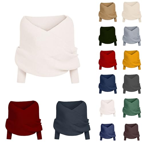 Schal mit Ärmeln Damen Multifunktionaler Schal Gestrickter Schal Sweater Wrap mit Ärmel Boho Pashmina Schal Umhang Strickschal Winter Mode Poncho Schal Ärmelschal Wickelschal Damenschal für Frauen von Generisch