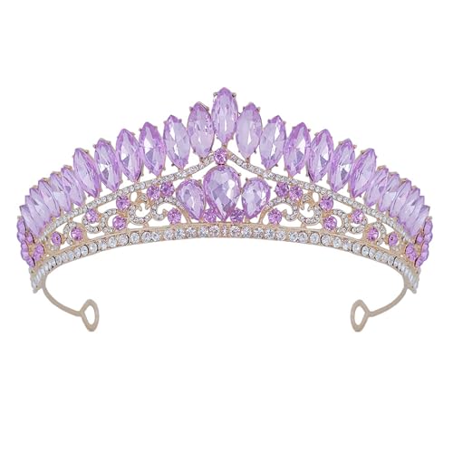 Schimmernde Strass Kristall Braut Tiara | Elegantes Hochzeit Haarteil für Hochzeit, Abschlussball, Party | Funkelndes Haarband Kopfschmuck mit verstellbarem Band für Bräute, Abschlussball Königinnen von Generisch