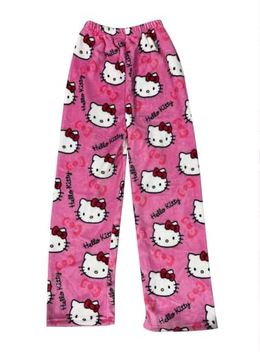 Schlafanzug Damen Pyjamas Hosen Lang Flanell Pyjama Hose Damen Schlafhose Weich Kawaii Halloween Pyjamas Anime Bequeme Winter Schlafanzughose Frauen Anime Cartoon Casual Home Hosen Herbst Winter von Generisch