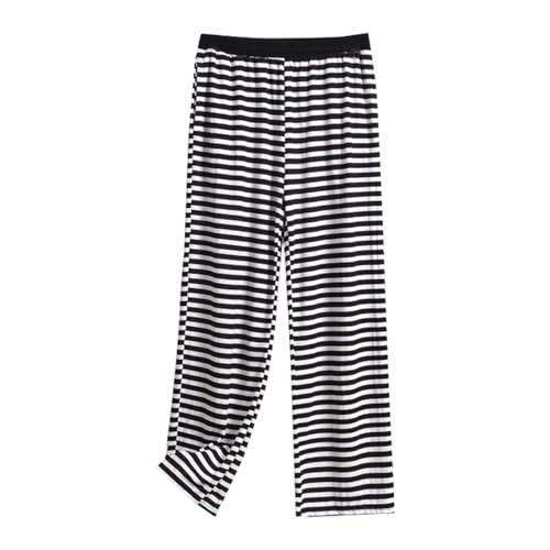 Schlafanzughose Damen Lang Gerippt Pyjamahose mit Taschen Haushose Winter Warm Schlafhose Baggy Comfort Stoffhose Freizeithose Weich Sleepwear Homewear Für Frauen Thermo Jogginghose von Generisch