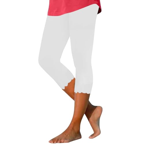 Schlafhose Große Größe 3/4 Lang: Schlafanzug Damen 7/8 Hose Leicht Und Dünn Komfortabel Freizeithose Fur Sport Relaxed Loungewear Hohe Taille Pyjamahose Trendy Pyjamashorts Einfarbig Nachtwäsche von Generisch